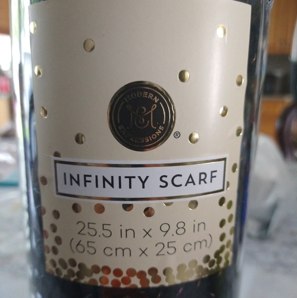 Modern Expressions Infinity Scarf – Black w/ Multicolor Metallic | 25.5” x 9.8” - Picture 2 of 8